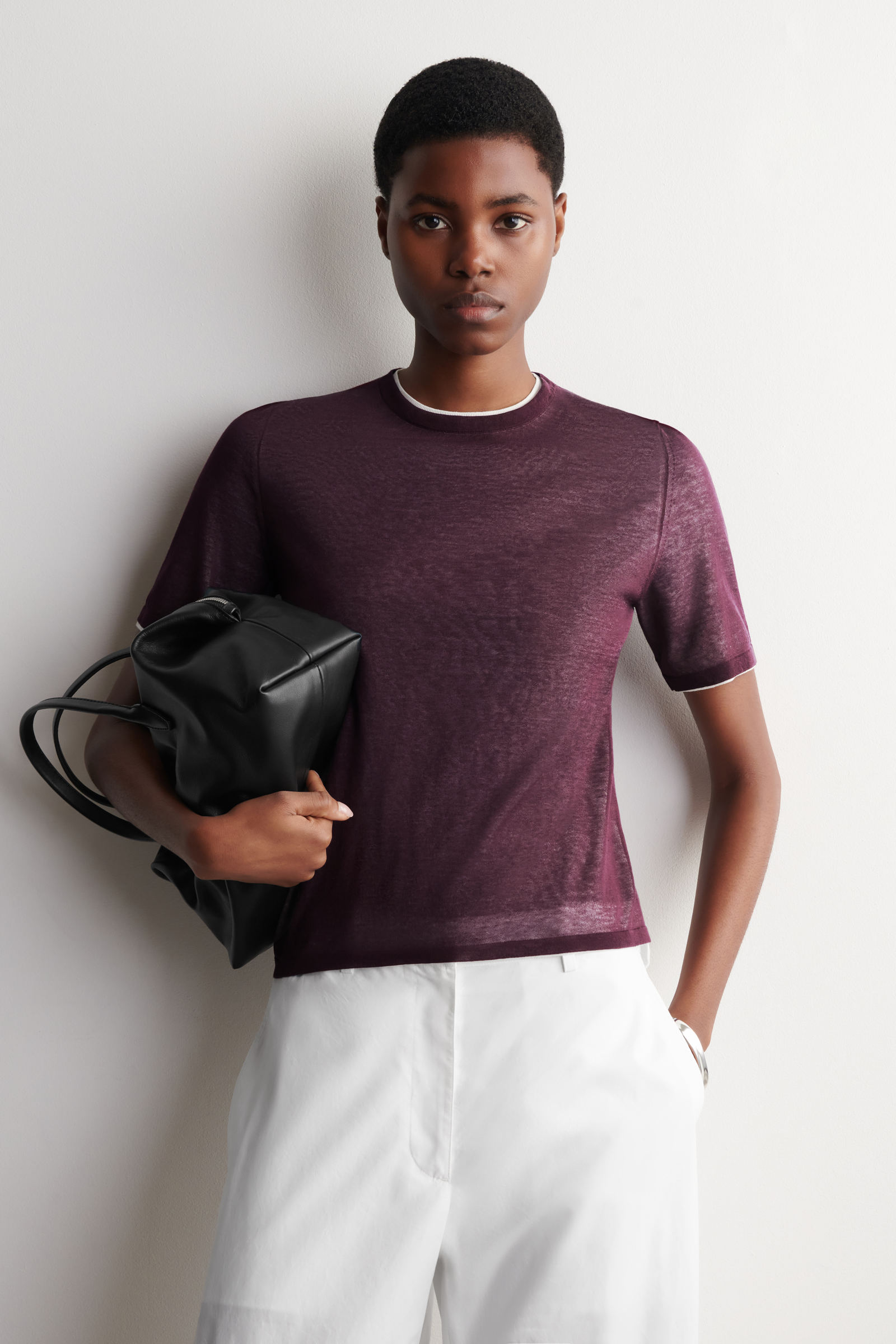 レイヤードニットTシャツ